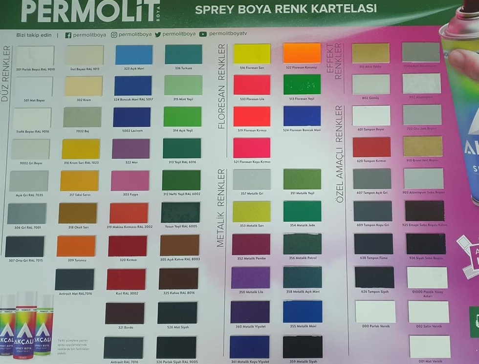 SPREY BOYA (DÜZ RENKLER)